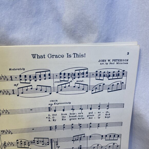 What Grace Is This S.A.T.B. Piano Sheet Music Peterson 1971 Singspiration Gospel - Picture 4 of 7